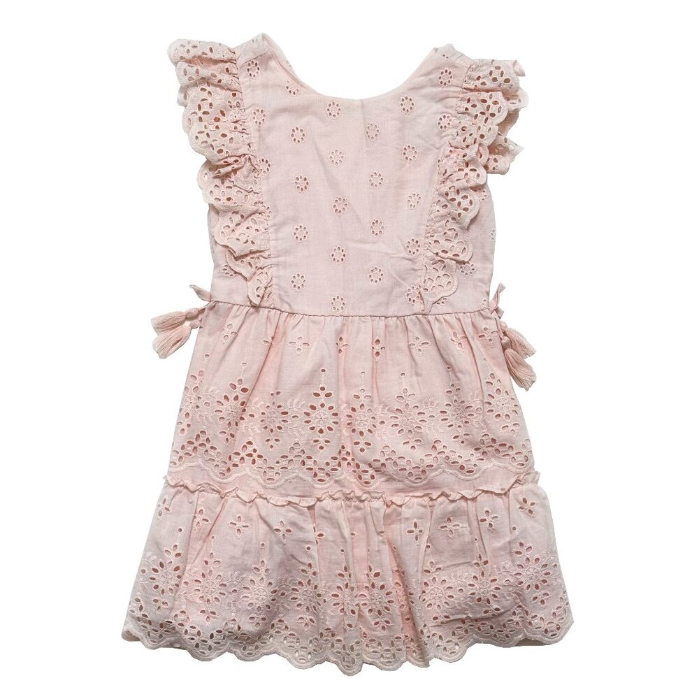 BCBG Girls Eyelet Flutter Sleeve Pink Dress 7